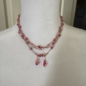 48" Pink Beaded Necklace